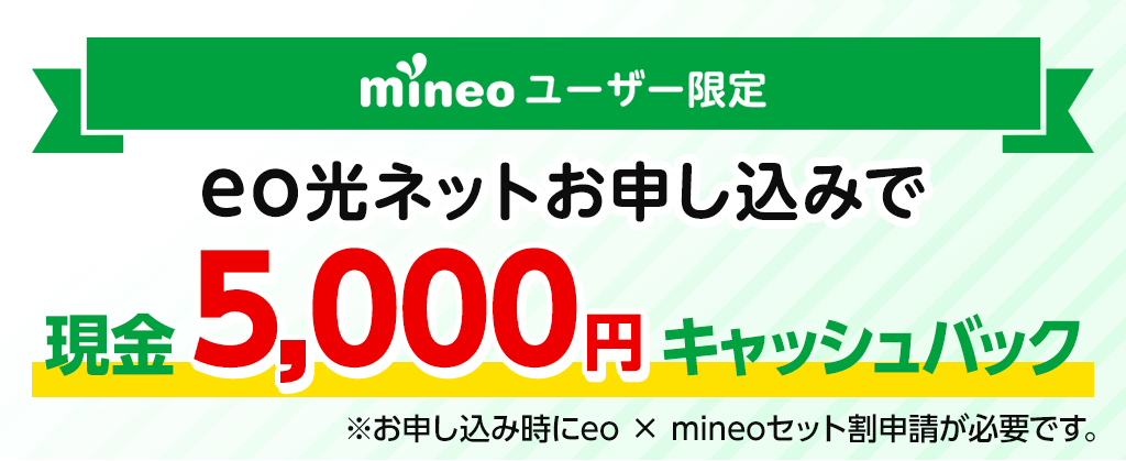mineoユーザー限定キャッシュバックキャンペーン