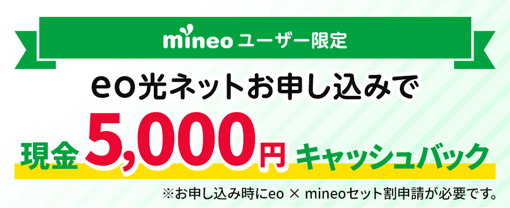 mineoユーザー限定キャッシュバックキャンペーン