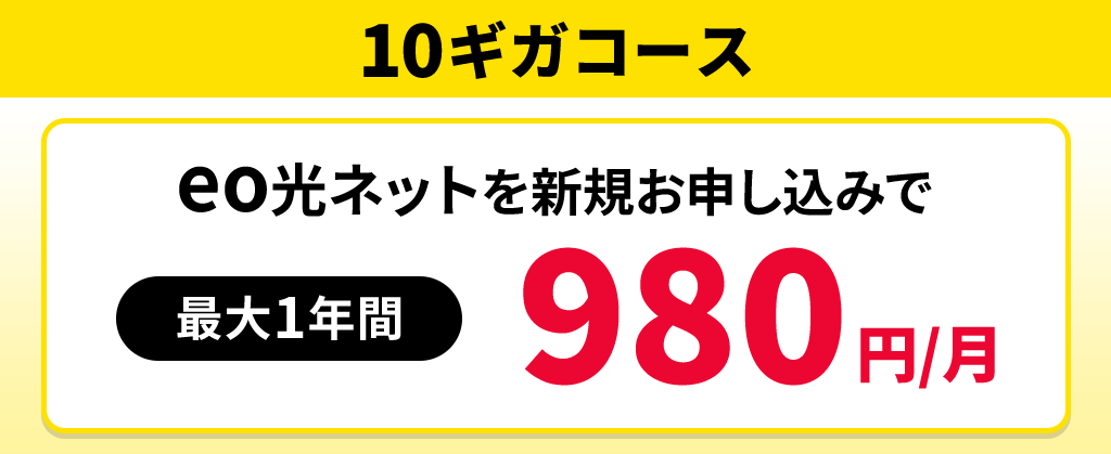 【10ギガコース】ネット月額割引