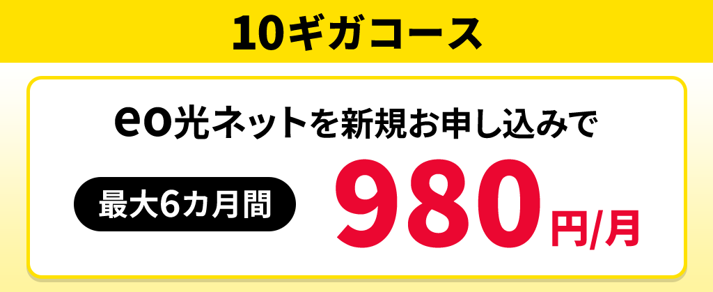 【10ギガコース】ネット月額割引