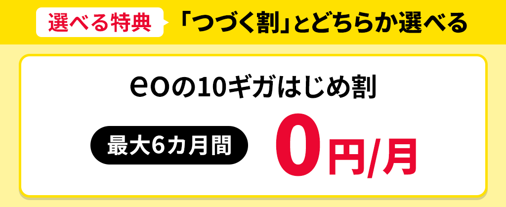 【10ギガコース】eoの10ギガはじめ割