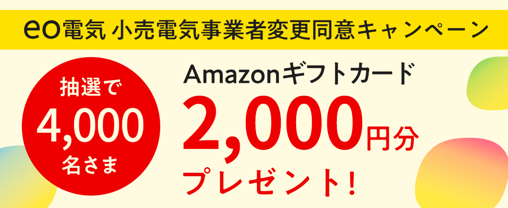 eo電気　小売電気事業者変更同意キャンペーン　