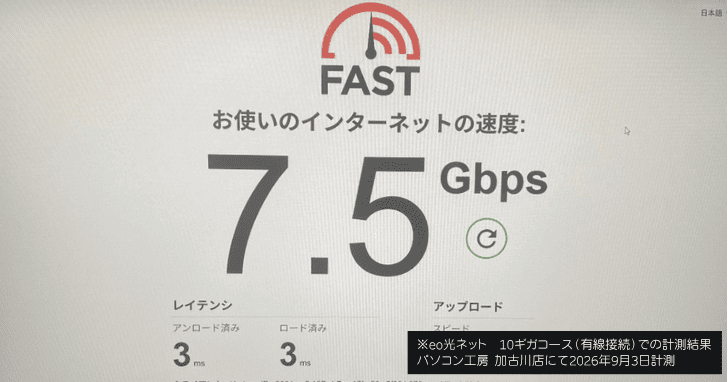 eo光10ギガコースの実際の速度は？速い？遅い？最新の実測値と速度を体感できるスポットをご紹介！