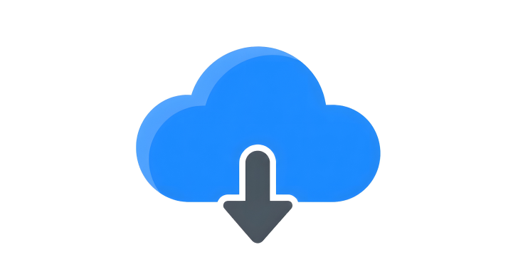 雲のアイコンとダウンロードのイメージ