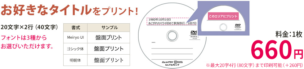 お好きなタイトルをプリント！