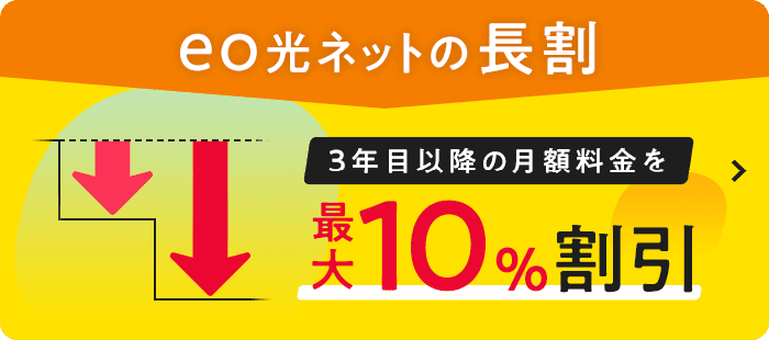 eo光ネットの長割 3年目以降の月額料金を最大10％割引