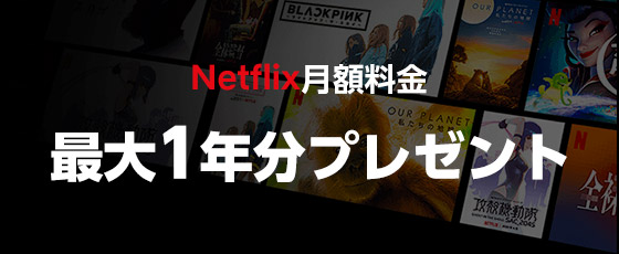 Netflix月額料金 最大1年分プレゼント