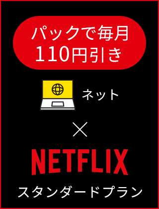 パックで毎月110円引き ネット + Netflixスタンダードプラン