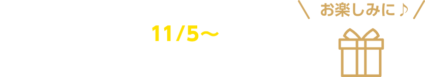 次回のプレゼントは11/5～スタート　お楽しみに♪