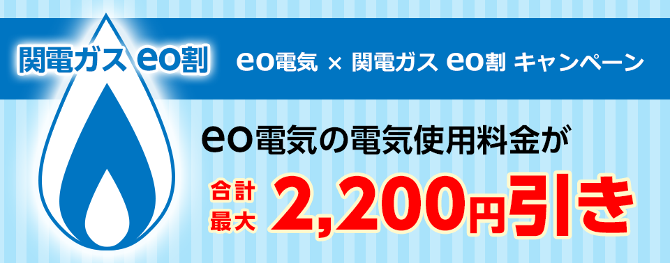 【電気×ガス】eo電気×関電ガス eo割キャンペーン