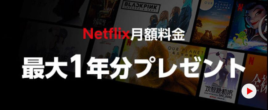 Netflix月額料金 最大1年分プレゼント