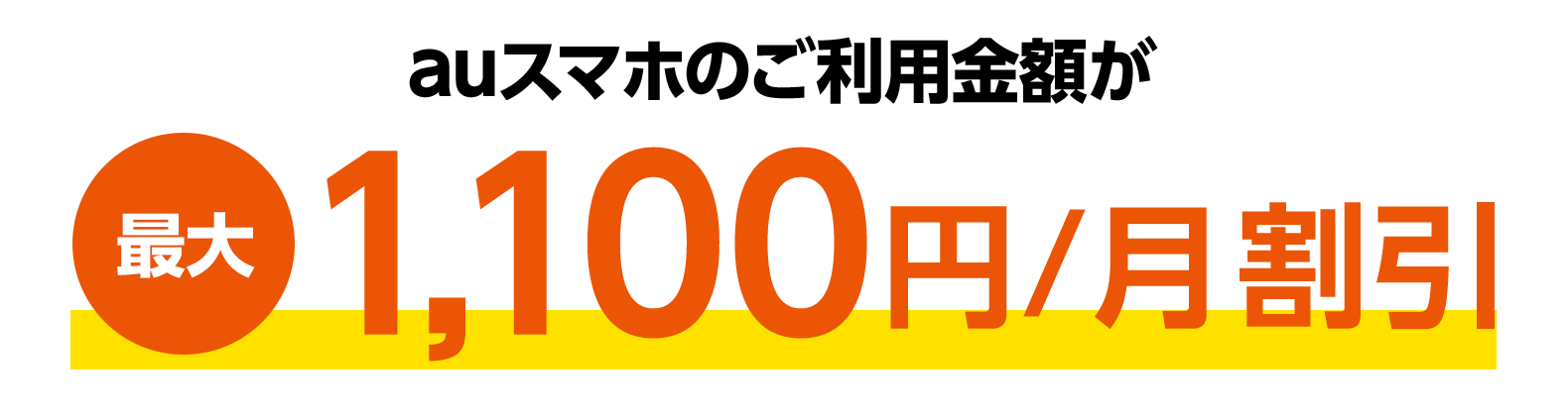 auスマホのご利用金額が最大1,100円/月割引