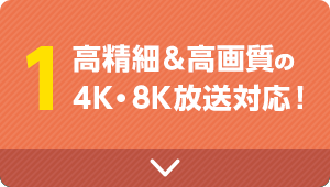 1 高精細＆高画質の4K・8K放送対応！
